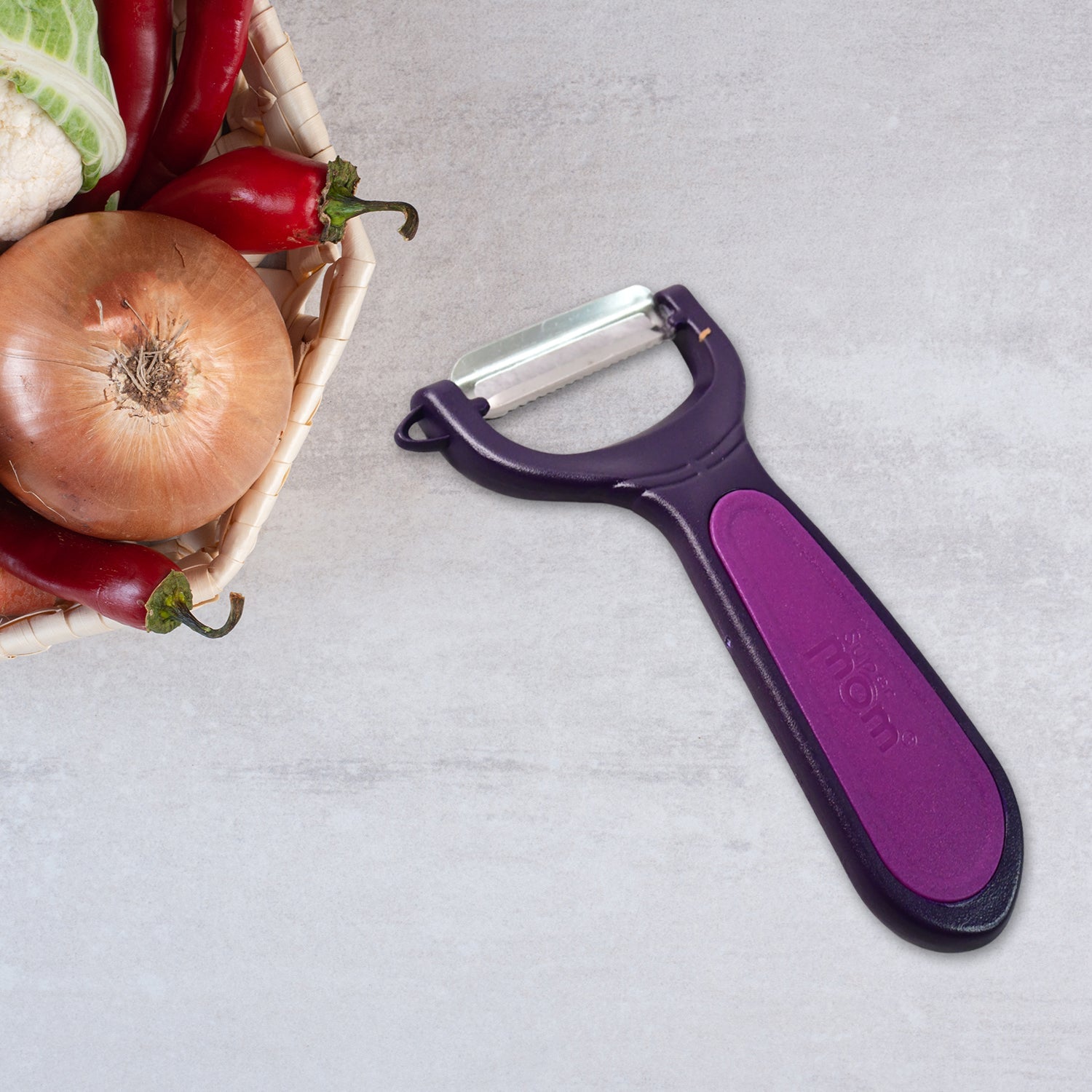 Supermom Dual Tone Peeler with Ultra Sharp Stainless Steel Blade (1 Pc) Supermom Dual Tone Peeler with Ultra Sharp Stainless Steel Blade (1 Pc)
